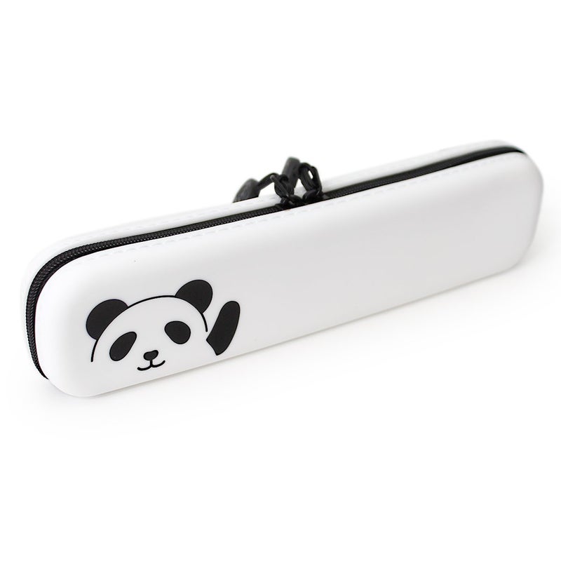 LIHIT LAB PuniLabo Slim Zipper Pen Pouch, 7.9" Ã— 1.9", Panda (A7717-6) - Image 1